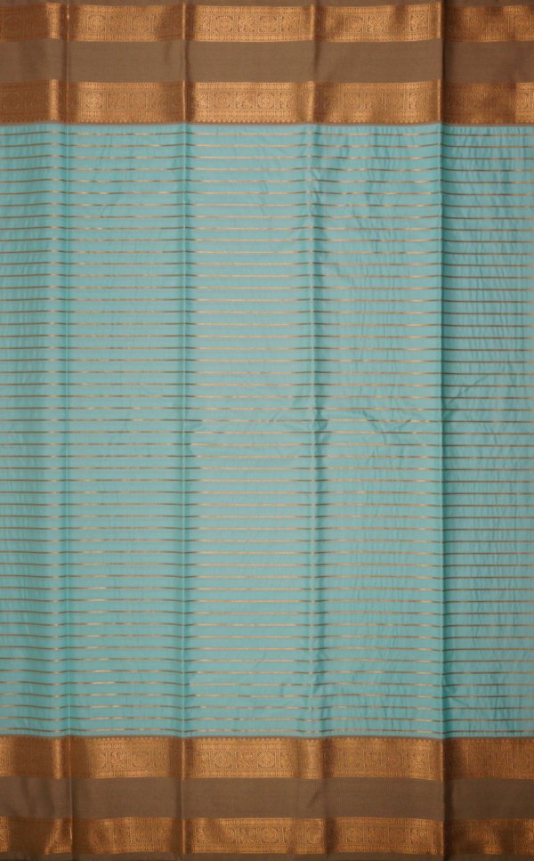 Light Turquoise Pure Silk Saree - Image 2