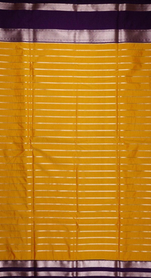 Mustard Yellow Pure silk Saree - Image 5