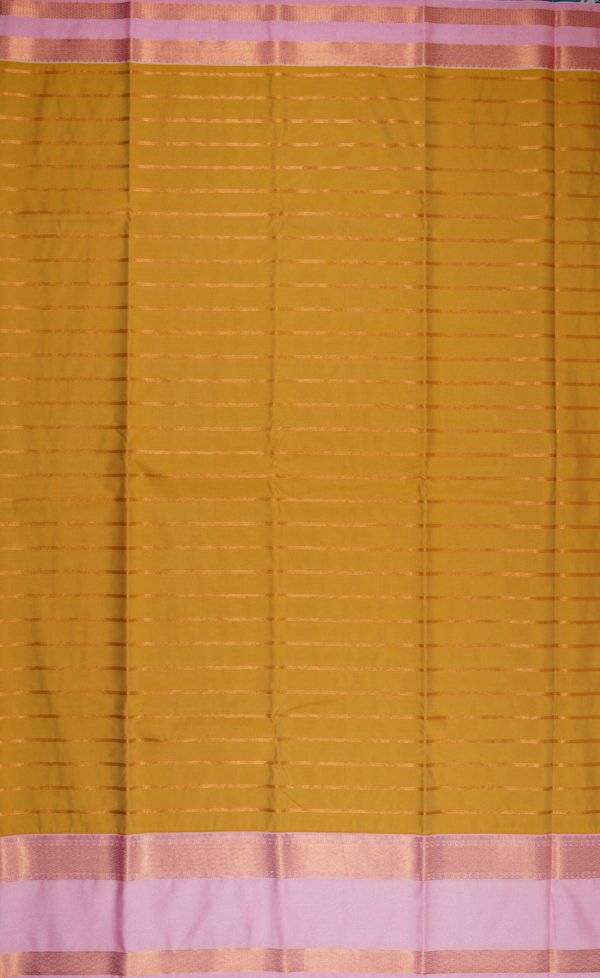 Muted Mustard Pure Silk Saree - Image 2