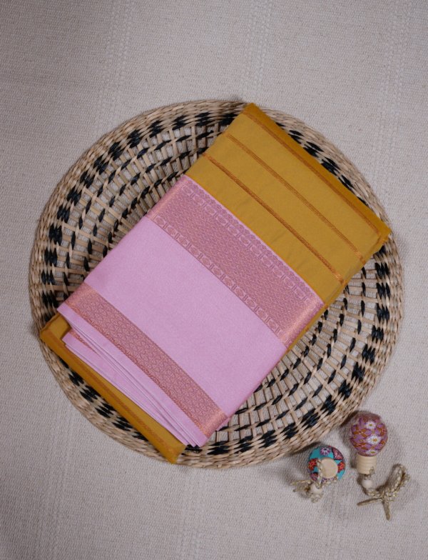 Muted Mustard Pure Silk Saree