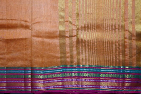 Tangerine Orange Raw Silk Saree - Image 3