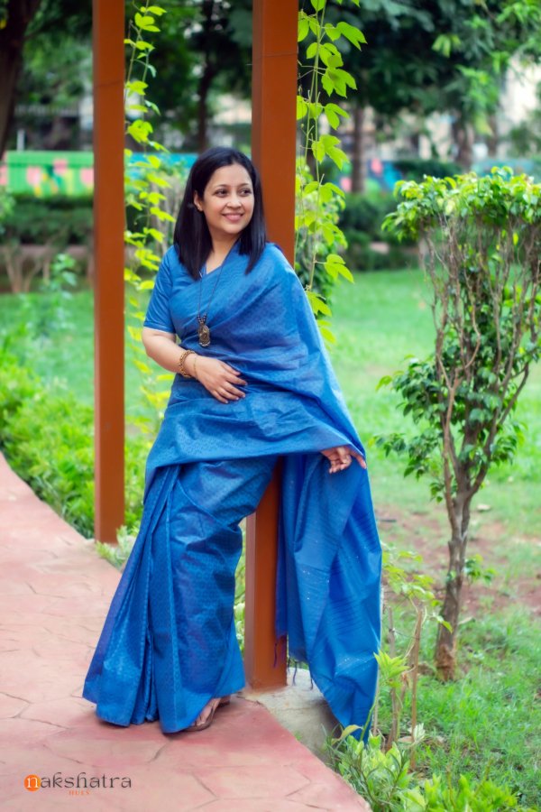 Blue Self Weaving Soft Cotton Saree - Image 2