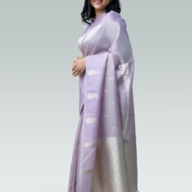 Lilac Tissue Organza Saree