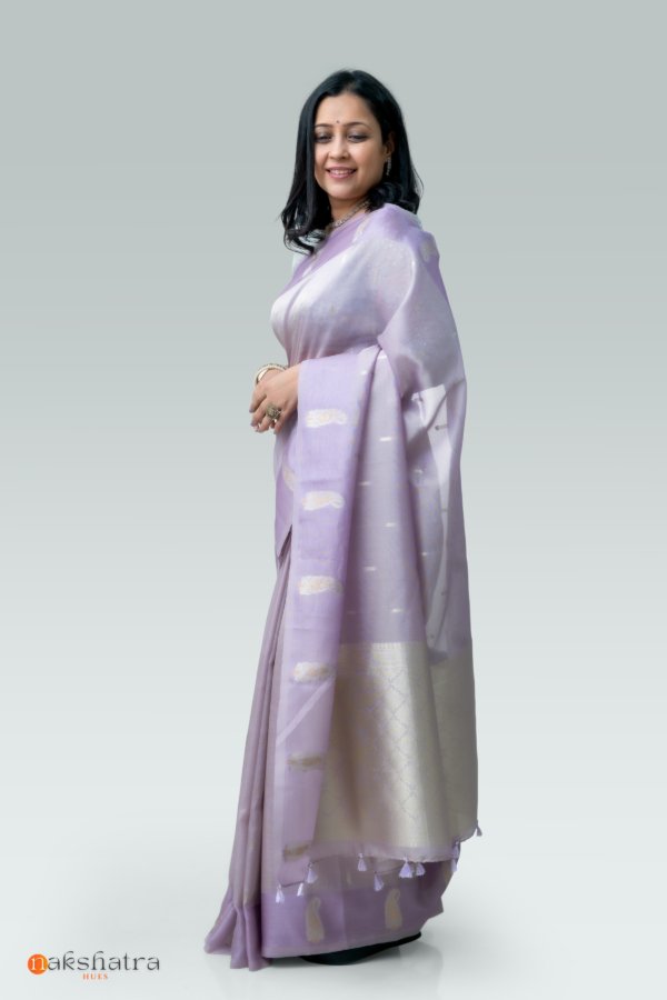 Lilac Tissue Organza Saree