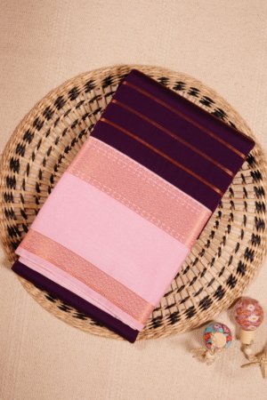 Burgandy Pure Silk Saree