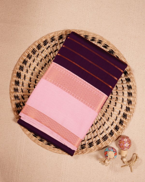 Burgandy Pure Silk Saree
