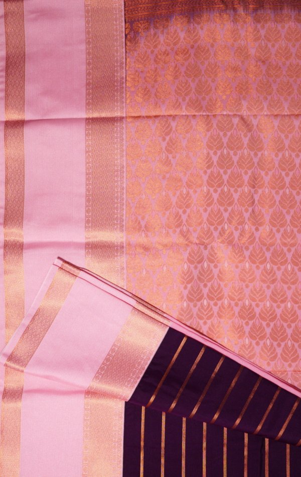 Burgandy Pure Silk Saree - Image 3