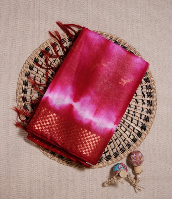 Deep Pink Soft Cotton Saree