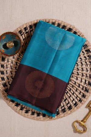 Firozi Blue Pure Silk Handloom Saree