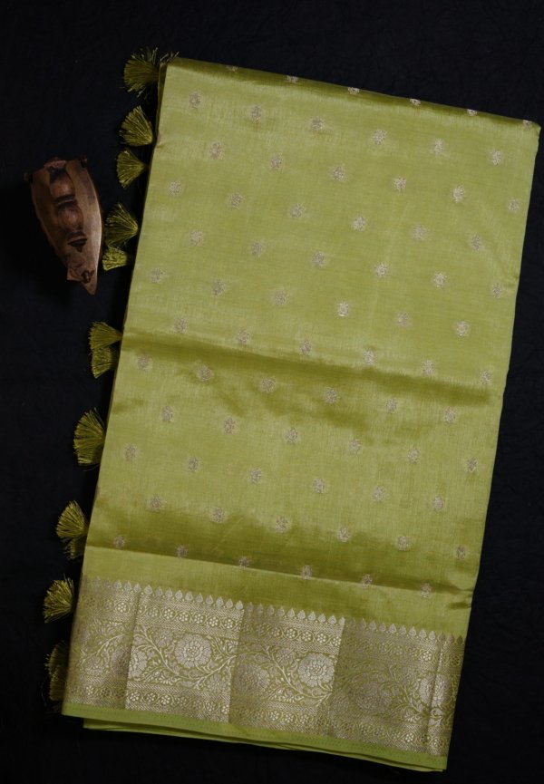 Light Green Raw Silk Saree