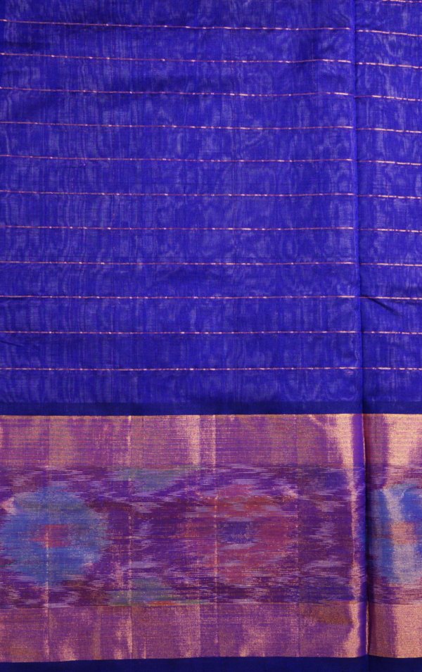 Lilac Pure Cotton Silk Handloom Ikat Border Saree - Image 5