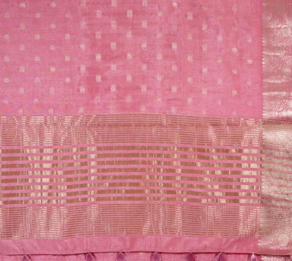 Pastel Pink Raw Silk Saree - Image 2