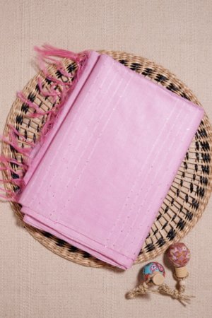 Powdered Pink Self Weaving Soft Cotton Saree