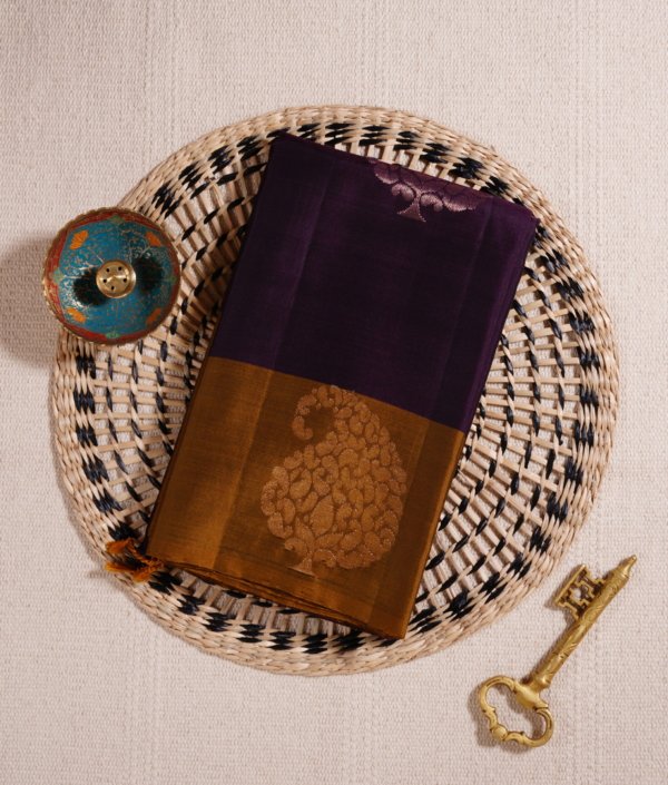 Purple Pure Silk Handloom Saree