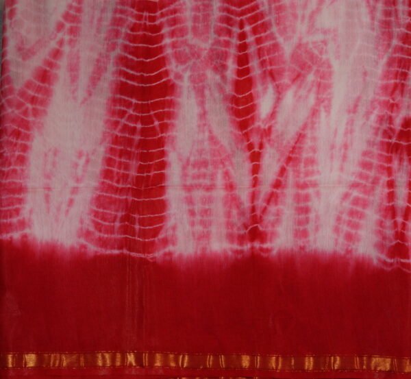 Bright Red Soft Cotton Saree - Image 2