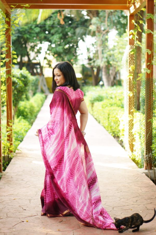 Hot Pink Soft Cotton Saree - Image 3