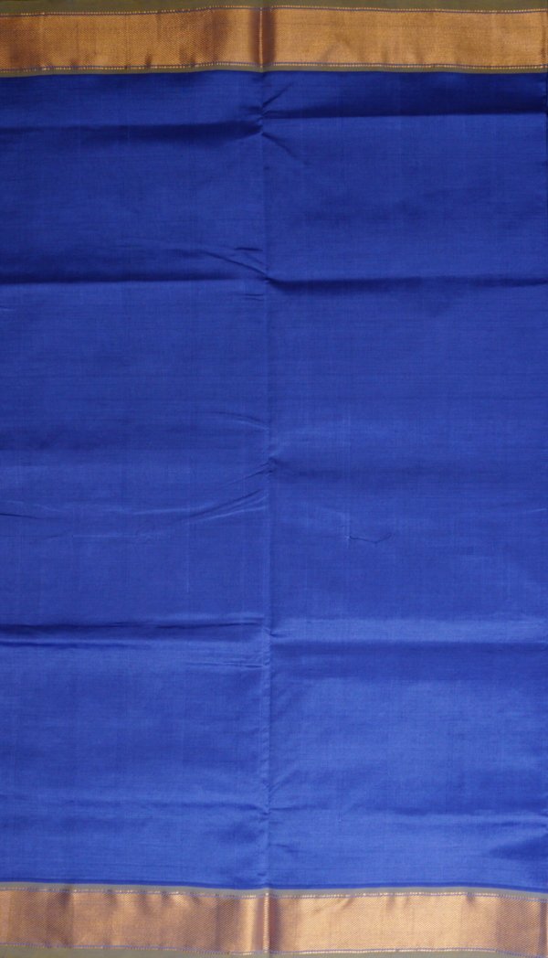 Vibrant Royal Blue Pure Cotton Silk Handloom Saree - Image 3