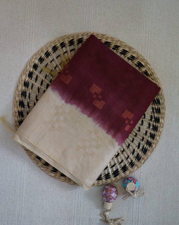 Burgundy Soft Cotton Saree