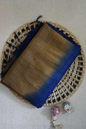 Deep Olive Brown Soft Cotton Saree
