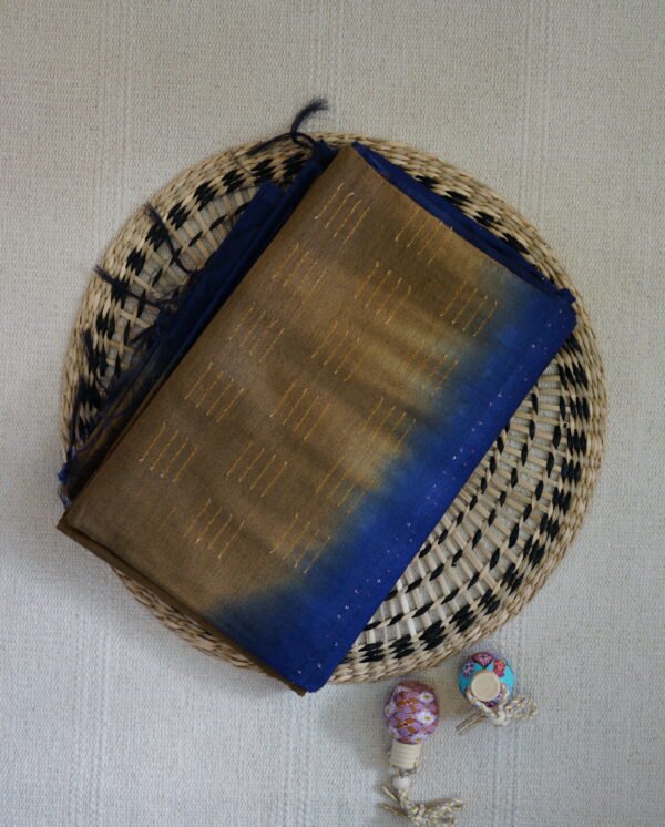 Deep Olive Brown Soft Cotton Saree