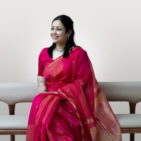 Rani Pink Maheshwari with Tissue Pallu Saree