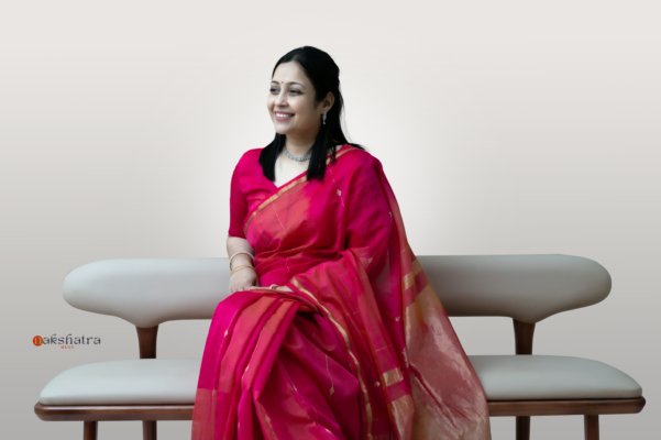Rani Pink Maheshwari with Tissue Pallu Saree
