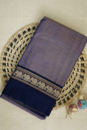 Lilac Narayanpet Elephant Border Saree