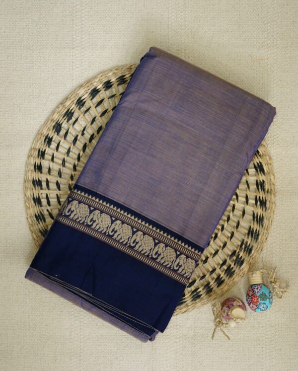 Lilac Narayanpet Elephant Border Saree