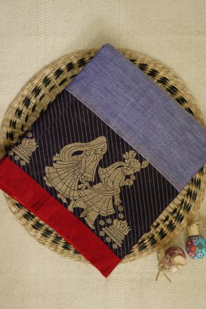 Lilac Narayanpet Traditional Figures Border Saree