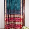 Deep Teal Maheshwari Handblock Saree
