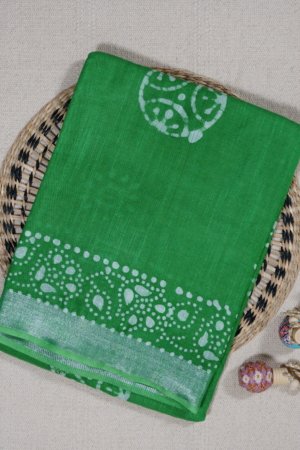 Green Linen Saree