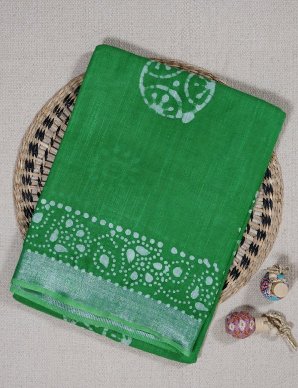 Green Linen Saree