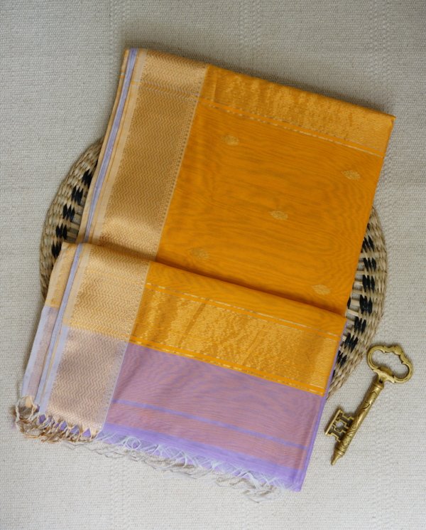Lavender Maheshwari with Resham Butti Saree - Image 3