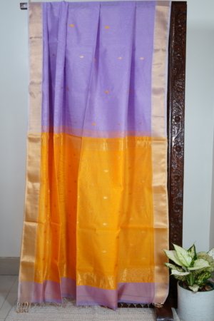 Lavender Maheshwari with Resham Butti Saree