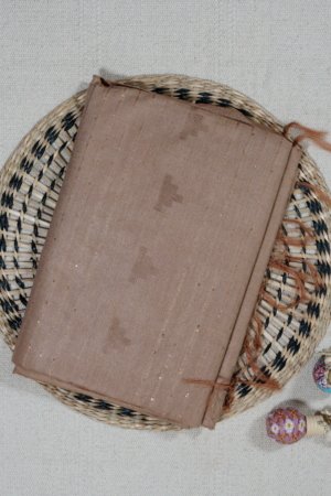 Light Brown Self Weaving Pure Cotton Saree