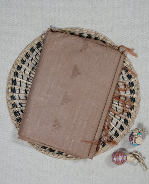 Light Brown Self Weaving Pure Cotton Saree