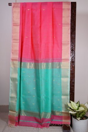 Pink Maheshwari with Resham Butti Saree